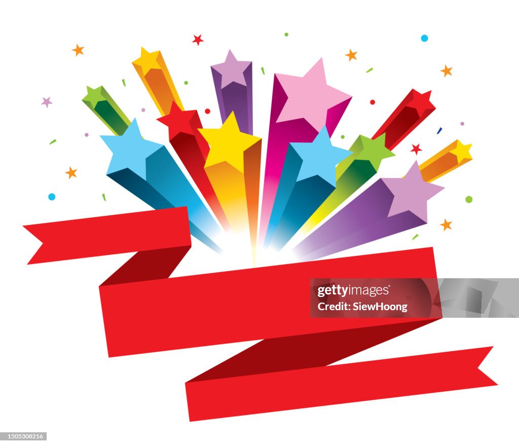 Star Explosion Ribbons Exploding Star Banner High-Res Vector Graphic - Getty Images