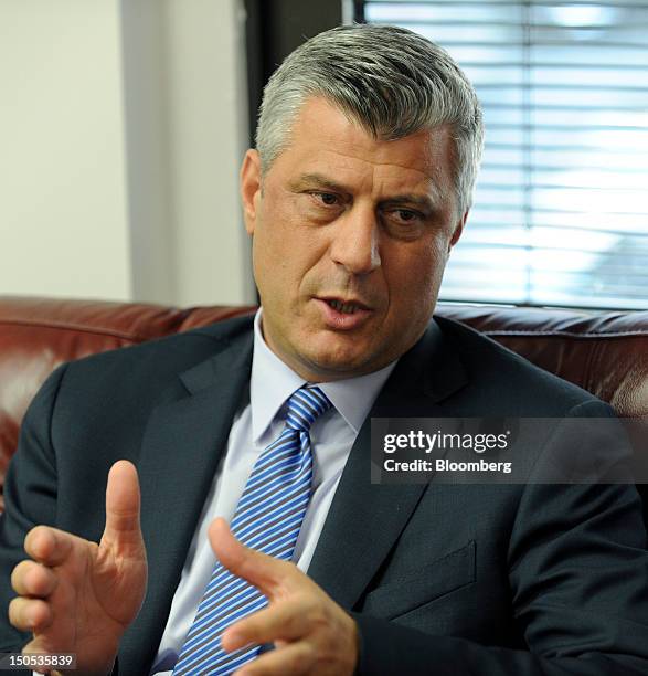 Hashim Thaci, Kosovo's prime minister, speaks during an interview in New York, U.S., on Monday, Aug. 20, 2012. Kosovo, which declared independence...