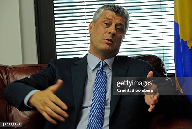 Hashim Thaci, Kosovo's prime minister, speaks during an interview in New York, U.S., on Monday, Aug. 20, 2012. Kosovo, which declared independence...