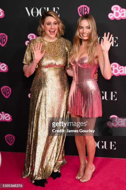 Greta Gerwig and Margot Robbie attend the "Barbie" Celebration Party at Museum of Contemporary Art on June 30, 2023 in Sydney, Australia.