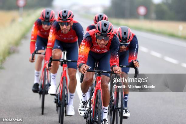 Egan Bernal of Colombia and Team INEOS Grenadiers during the Team INEOS Grenadiers training ahead of the 110th Tour de France 2023 on June 30, 2023...