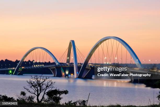 jk bridge, brasilia - brasilia stock pictures, royalty-free photos & images