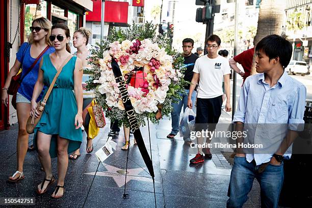 Phyllis Diller remembered on the Hollywood Walk of Fame on August 20, 2012 in Hollywood, California.