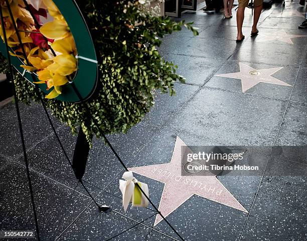 Phyllis Diller remembered on the Hollywood Walk of Fame on August 20, 2012 in Hollywood, California.