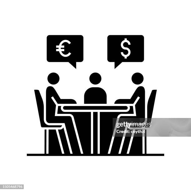 finance committee icon solid style. vector icon design element for web page, mobile app, ui, ux design - user experience research stock illustrations