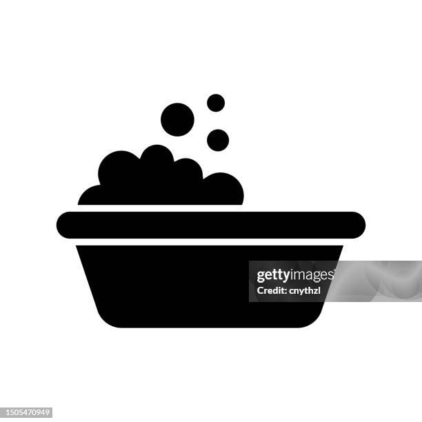 baby bath icon solid style. vector icon design element for web page, mobile app, ui, ux design - bathtub stock illustrations