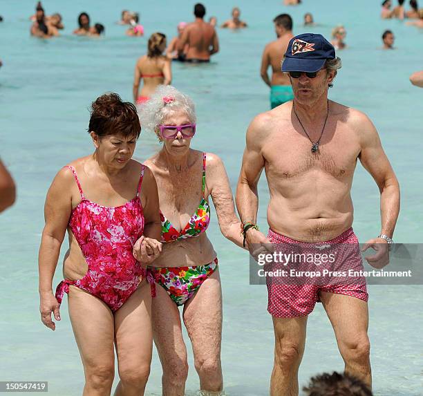 Duchess of Alba Cayetana Fitz-James Stuart and Duke of Alba Alfonso Diez are seen on August 20, 2012 in Formentera, Spain.