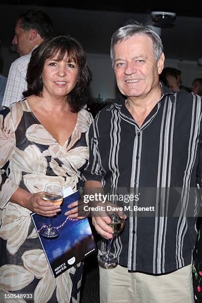 Tony Blackburn and wife Debbie Blackburn attend the 'Carousel - Press Night - Curtain Call' at Barbican Theatre on August 20, 2012 in London, England.