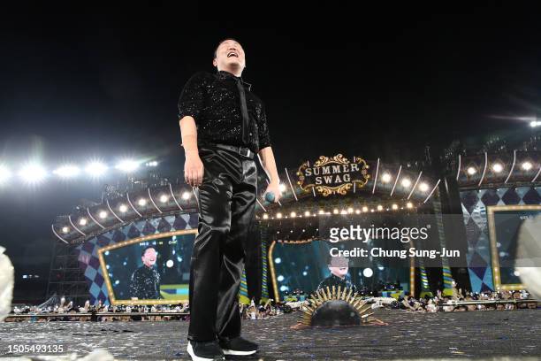 Singer PSY performs on stage during his "Soak Show SUMMER SWAG 2023" on June 30, 2023 in Seoul, South Korea.