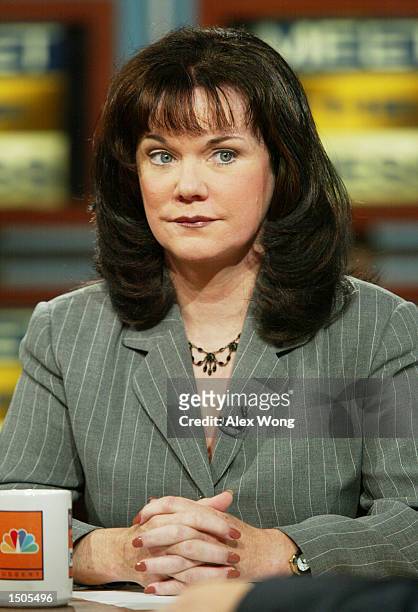 Former Federal Bureau of Investigation profiler Candice DeLong appears on 'Meet the Press' during a taping at the NBC studios October 20, 2002 in...