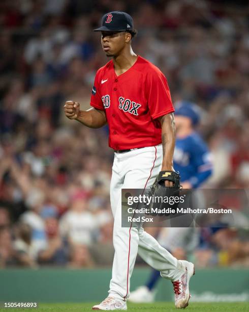 Brayan Bello of the Boston Red Sox reacts after the final out of the  News Photo - Getty Images