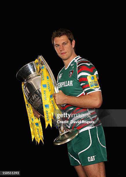 Louis Deacon of Leicester Tigers poses during the Aviva Premiership Season Launch 2012-2013 at Twickenham Stadium on August 20, 2012 in London,...