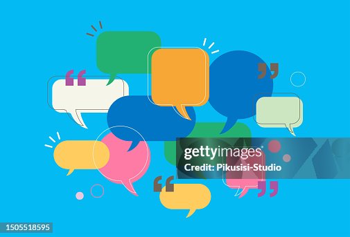 Speech bubbles or chat bubbles with copyspace in various colors. Multiple dialogs, communication and social media concept. Speech bubbles or chat bubbles with copyspace in various colors. Multiple dialogs, communication and social media concept.