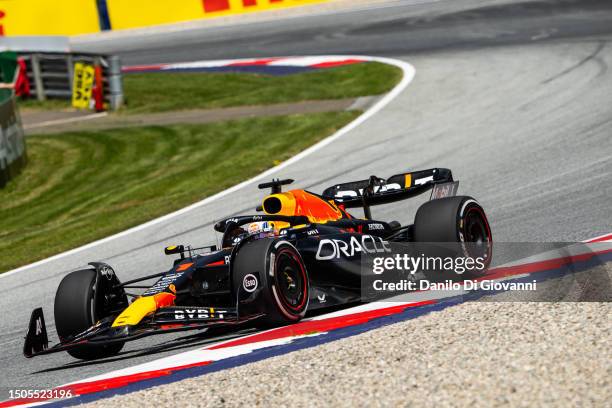 Max Verstappen of Netherlands and Red Bull Racing during practice/qualifying ahead of the F1 Grand Prix of Austria at Red Bull Ring on June 30, 2023...