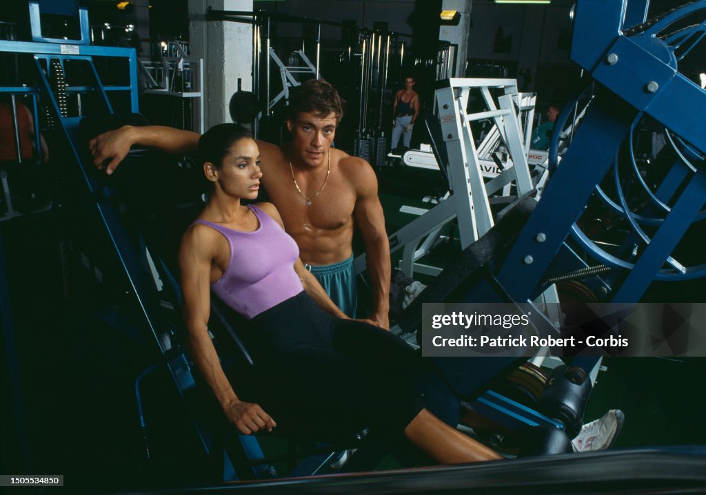 Actor Jean-Claude Van Damme and Gladys Portugues