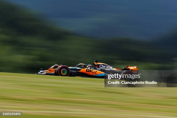 Oscar Piastri of Australia and McLaren F1 Team drives on track during Practice & Qualifying ahead of the F1 Grand Prix of Austria at Red Bull Ring on...