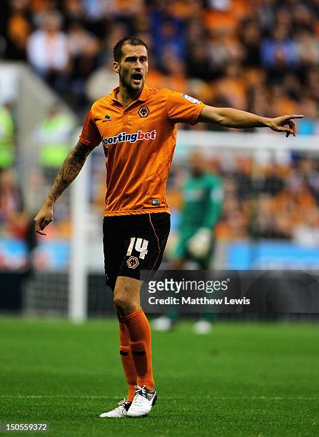 Roger Johnson of Wolverhampton Wanderers in action during the npower Championship match between Wolverhampton Wanderers and Barnsley at Molineux on...