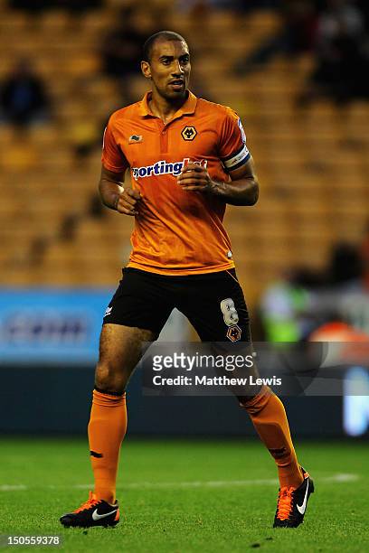 Karl Henry of Wolverhampton Wanderers in action during the npower Championship match between Wolverhampton Wanderers and Barnsley at Molineux on...