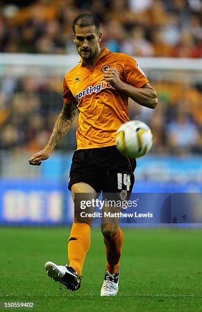 Roger Johnson of Wolverhampton Wanderers in action during the npower Championship match between Wolverhampton Wanderers and Barnsley at Molineux on...