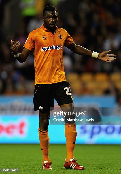 Tongo Doumbia of Wolverhampton Wanderers in action during the npower Championship match between Wolverhampton Wanderers and Barnsley at Molineux on...