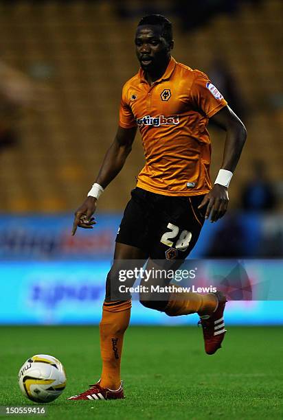 Tongo Doumbia of Wolverhampton Wanderers in action during the npower Championship match between Wolverhampton Wanderers and Barnsley at Molineux on...
