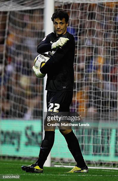 David Gonzalez of Barnsley in action during the npower Championship match between Wolverhampton Wanderers and Barnsley at Molineux on August 21, 2012...