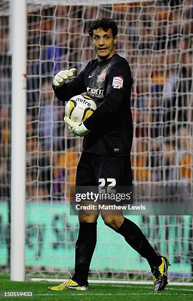David Gonzalez of Barnsley in action during the npower Championship match between Wolverhampton Wanderers and Barnsley at Molineux on August 21, 2012...