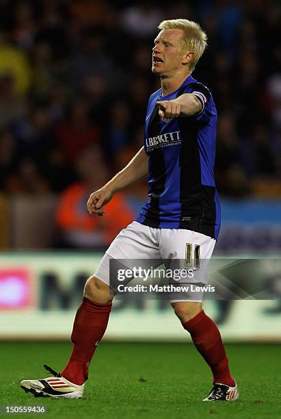 David Perkins of Barnsley in action during the npower Championship match between Wolverhampton Wanderers and Barnsley at Molineux on August 21, 2012...