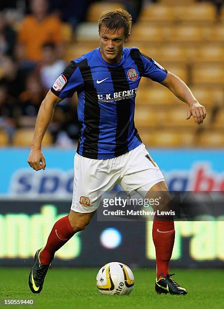 Scott Wiseman of Barnsly in action during the npower Championship match between Wolverhampton Wanderers and Barnsley at Molineux on August 21, 2012...