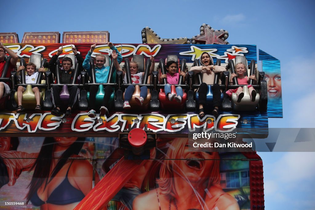 Blackpool Fun Rides People ride 'The Extreme' fun fair ride on Blackpool Pier on August ...