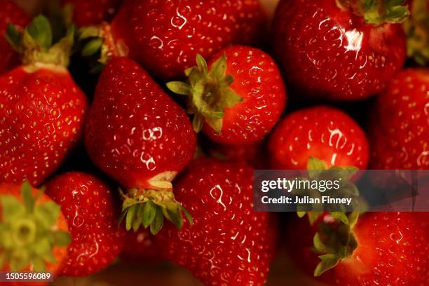 Strawberries are seen ahead of The Championships - Wimbledon 2023 at All England Lawn Tennis and Croquet Club on June 30, 2023 in London, England.