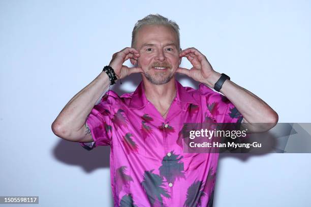 Actor Simon Pegg attends a Press Conference of the Korea Premiere of "Mission: Impossible - Dead Reckoning Part One" at the Lotte Cinema World Tower...