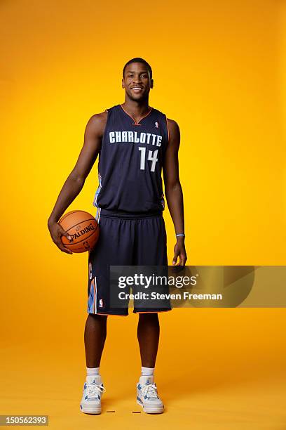 Michael Kidd-Gilchrist of the Charlotte Bobcats poses for a portrait during the 2012 NBA rookie photo shoot on August 21, 2012 at the MSG Training...