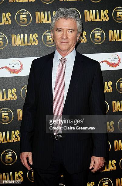 Actor Patrick Duffy arrives at the launch party for the new Channel 5 television series of 'Dallas' at Old Billingsgate on August 21, 2012 in London,...