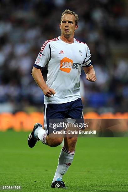 Kevin Davies of Bolton Wanderers in action during the npower Championship match between Bolton Wanderers and Derby County at Reebok Stadium on August...