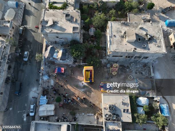 Play Park was opened for children of earthquake victims on June 30, 2023 in Cinderis, Afrin, Syria.