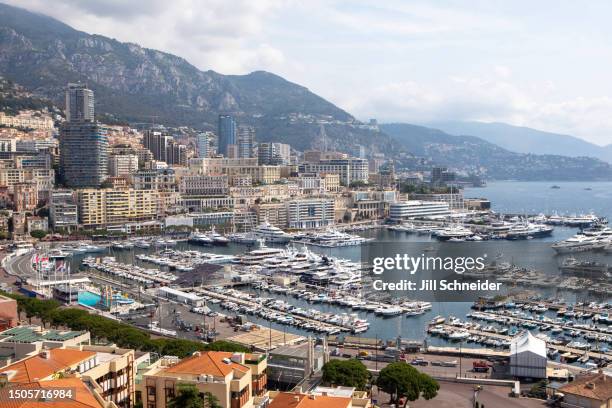 view of monaco - koninklijk paleis monaco stockfoto's en -beelden