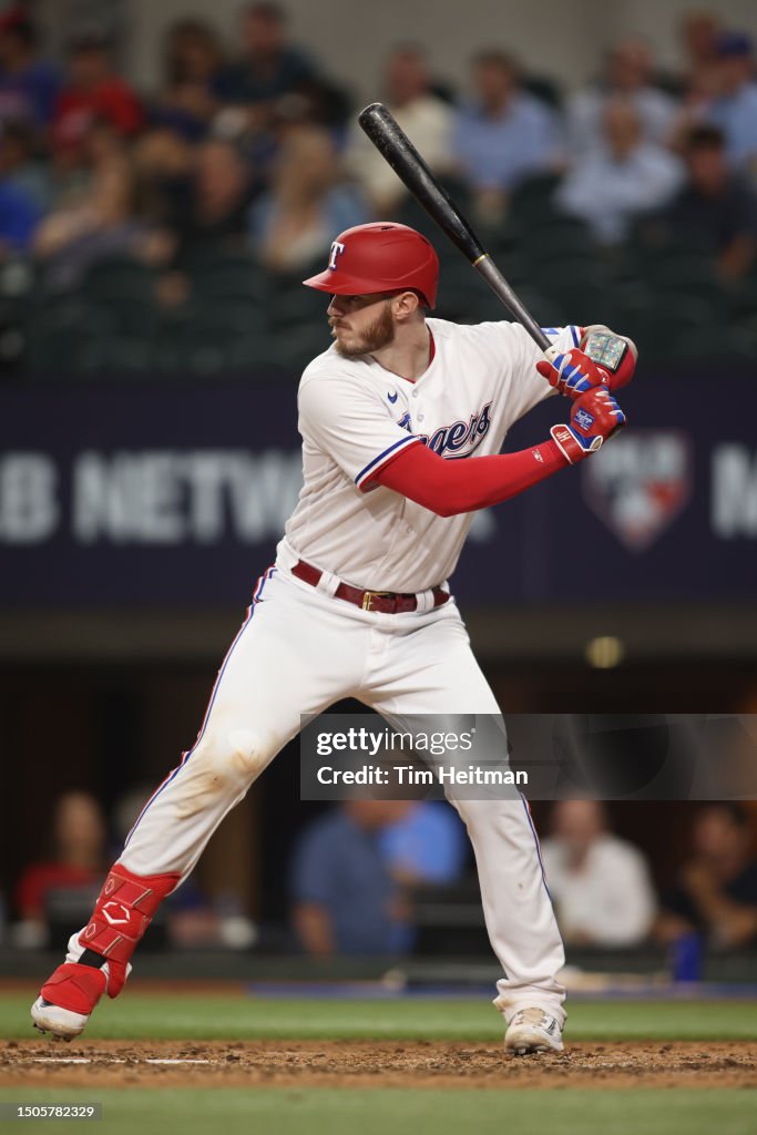 Texas Ranger Heim Jonah Heim of the Texas Rangers bats in the sixth inning against the ...