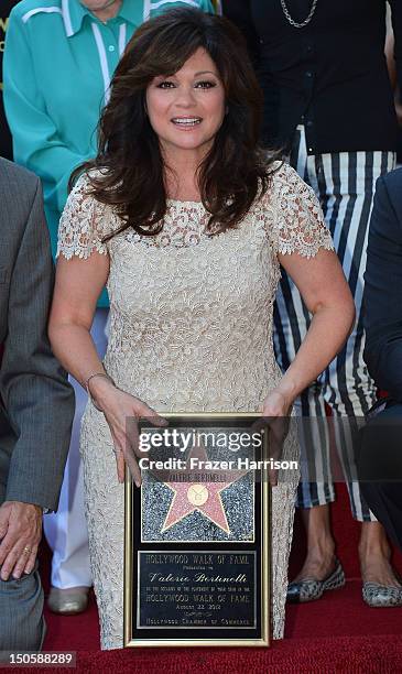 Actress Valerie Bertinelli who was honored with the 2,476th Star on the Hollywood Walk of Fame in the Category of Television on August 22, 2012 in...