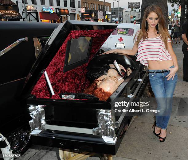 Adult film actress Emily Addison at the "Girls And Corpses" Magazine Summer Issue Signing Event held at Meltdown Comics and Collectibles on August...