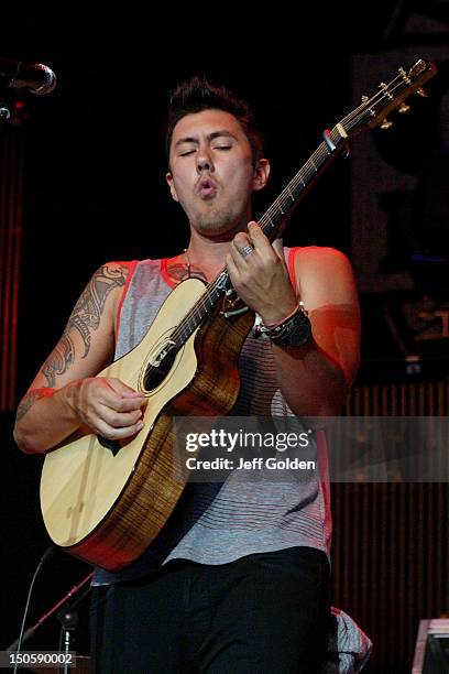 Justin Young performs at The Greek Theatre on August 19, 2012 in Los Angeles, California.
