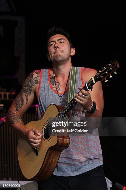 Justin Young performs at The Greek Theatre on August 19, 2012 in Los Angeles, California.