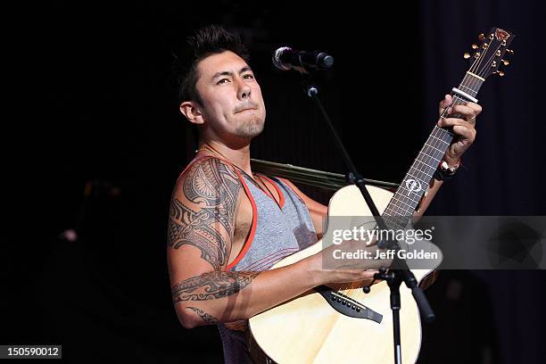 Justin Young performs at The Greek Theatre on August 19, 2012 in Los Angeles, California.