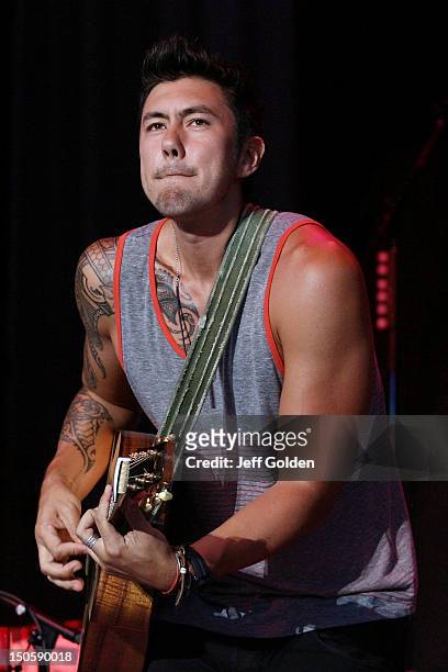 Justin Young performs at The Greek Theatre on August 19, 2012 in Los Angeles, California.