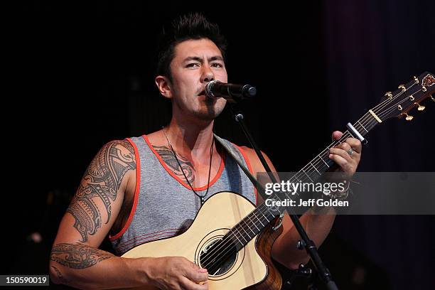 Justin Young performs at The Greek Theatre on August 19, 2012 in Los Angeles, California.