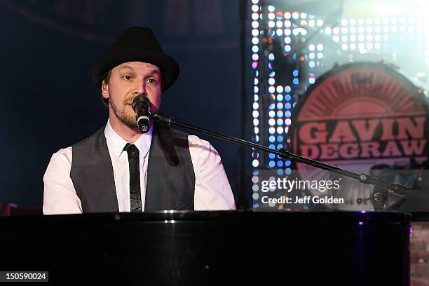 Gavin DeGraw performs at The Greek Theatre on August 19, 2012 in Los Angeles, California.