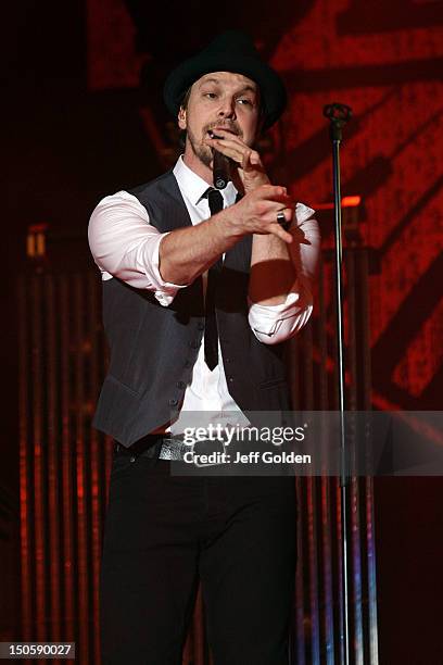 Gavin DeGraw performs at The Greek Theatre on August 19, 2012 in Los Angeles, California.