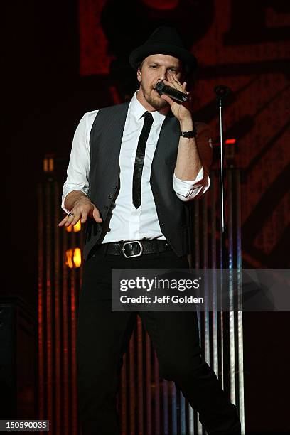 Gavin DeGraw performs at The Greek Theatre on August 19, 2012 in Los Angeles, California.