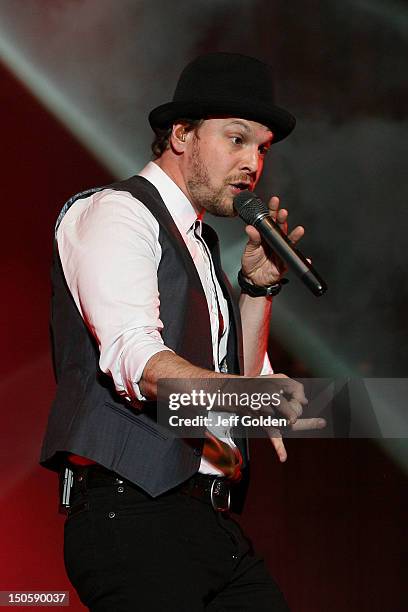 Gavin DeGraw performs at The Greek Theatre on August 19, 2012 in Los Angeles, California.