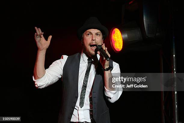 Gavin DeGraw performs at The Greek Theatre on August 19, 2012 in Los Angeles, California.